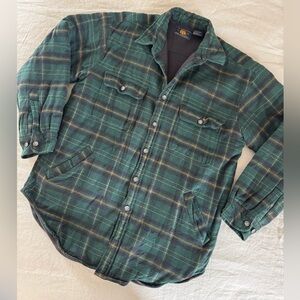 Men’s Green flannel insulated jacket size large